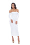 OFF-THE-SHOULDER FITTED DRESS