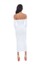 OFF-THE-SHOULDER FITTED DRESS