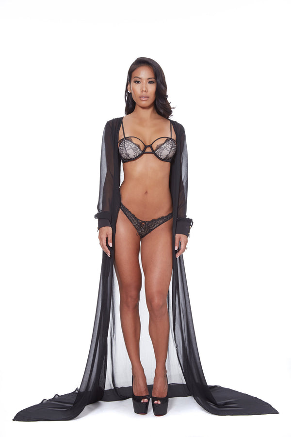 BLACK LONG SLEEVE ROBE