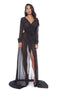 BLACK LONG SLEEVE ROBE