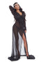 BLACK LONG SLEEVE ROBE
