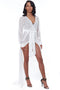 WHITE LONG SLEEVE ROBE